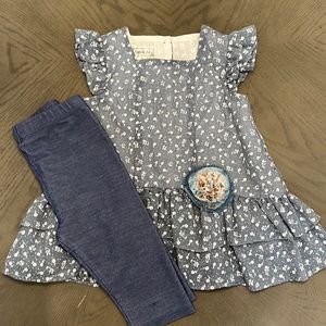 Pippa & Julie girls light blue tunic style top 2T